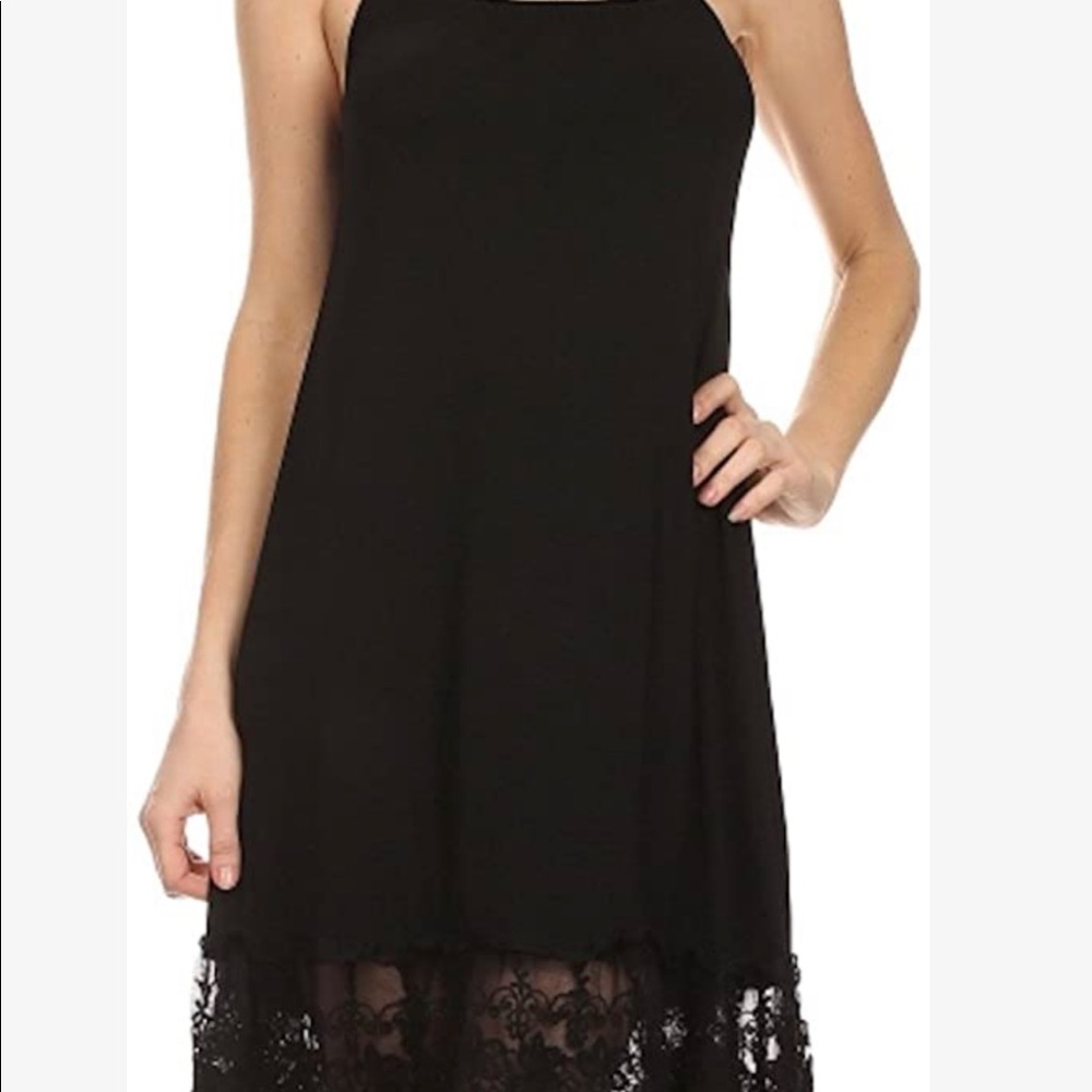 Black dress+Lace+ Black +Spaghetti strap+SZ Small - Picture 3 of 8